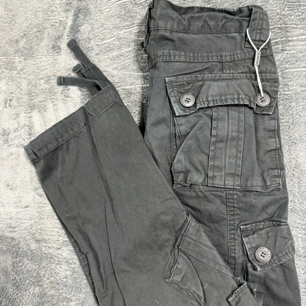 Matchstick Cargo Pants Mens S 29 Black Workwear Multi Pocket Tactical‎ Trousers